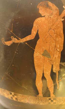Hercules con sus simbolos la maza y la piel de leon