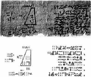 Papiro que muestra un problema matematico