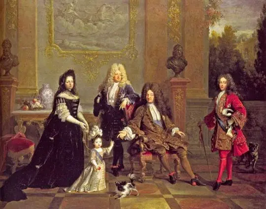 Luis XIV con la familia real